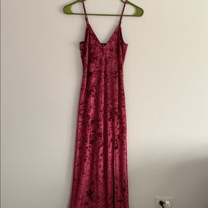 Lulus Crushed Red Velvet Dress